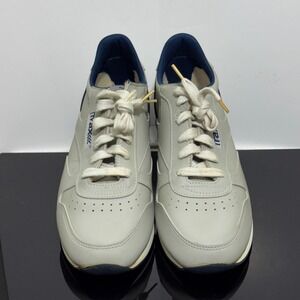 Vintage Trax Men's Gray Blue Leather Mens Size 8.5 Retro Kmart Dad Shoes Classic